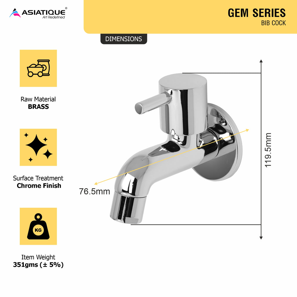 Asiatique Bib Cock (G-003), Gem Series Bathroom & Kitchen Faucets | Premium Modern Tap Collection