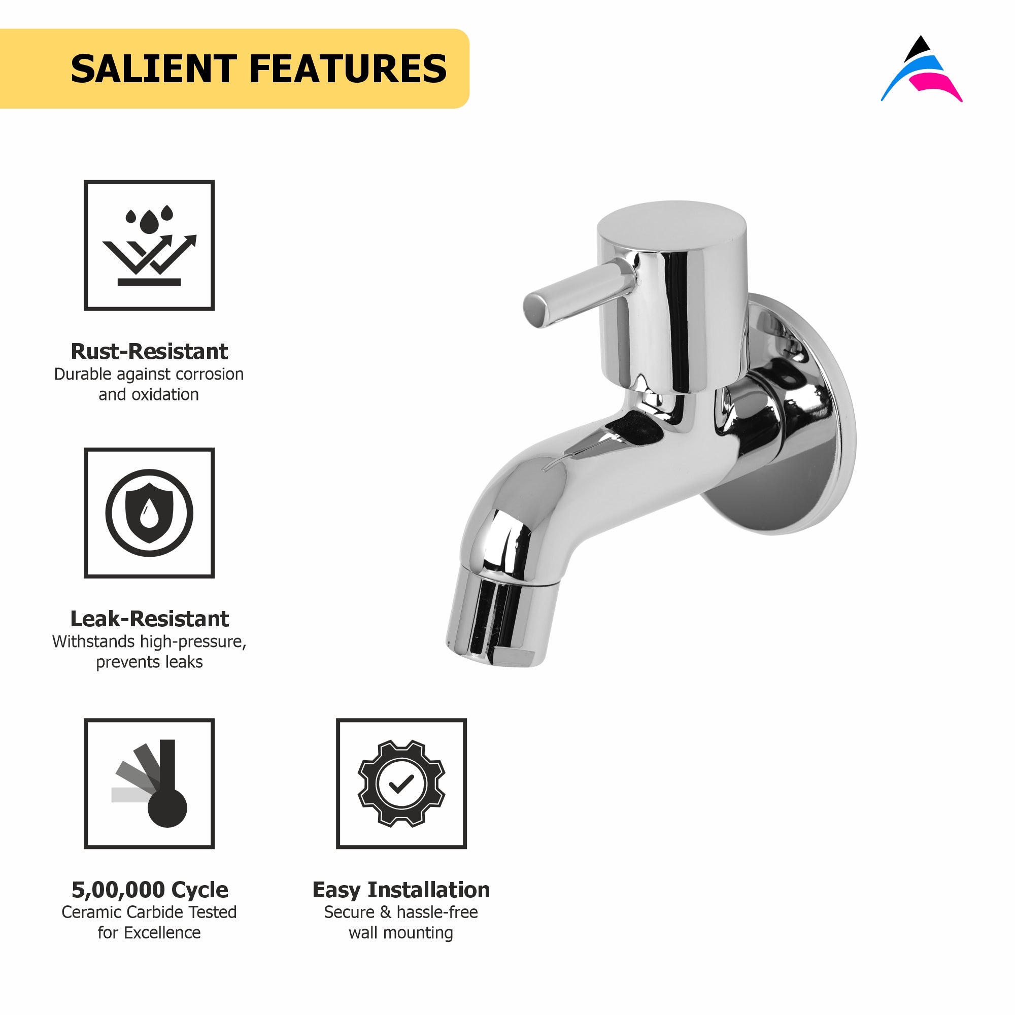 Asiatique Bib Cock (G-003), Gem Series Bathroom & Kitchen Faucets | Premium Modern Tap Collection