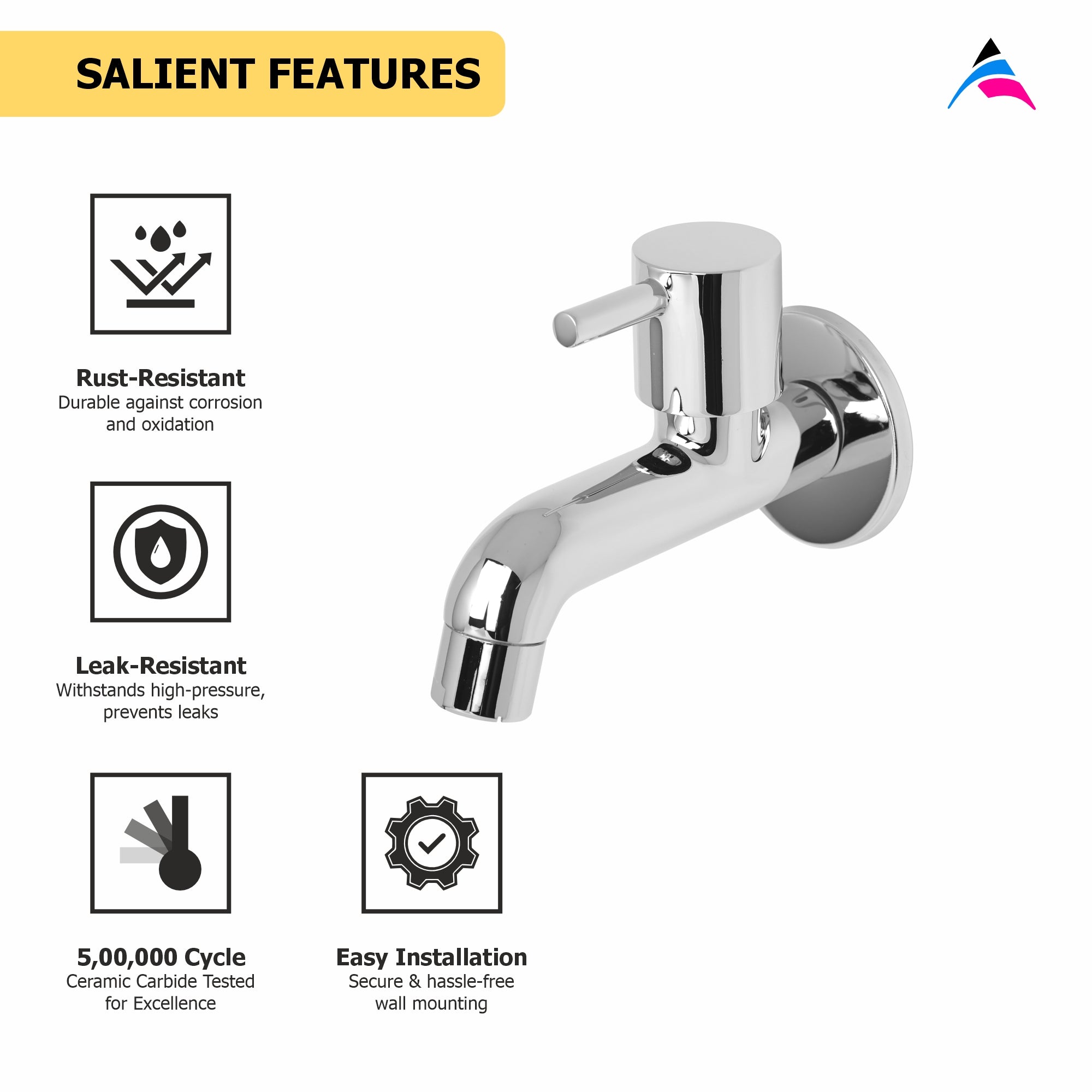 Asiatique Bib Cock Long Body (G-004), Gem Series Bathroom & Kitchen Faucets | Premium Modern Tap Collection