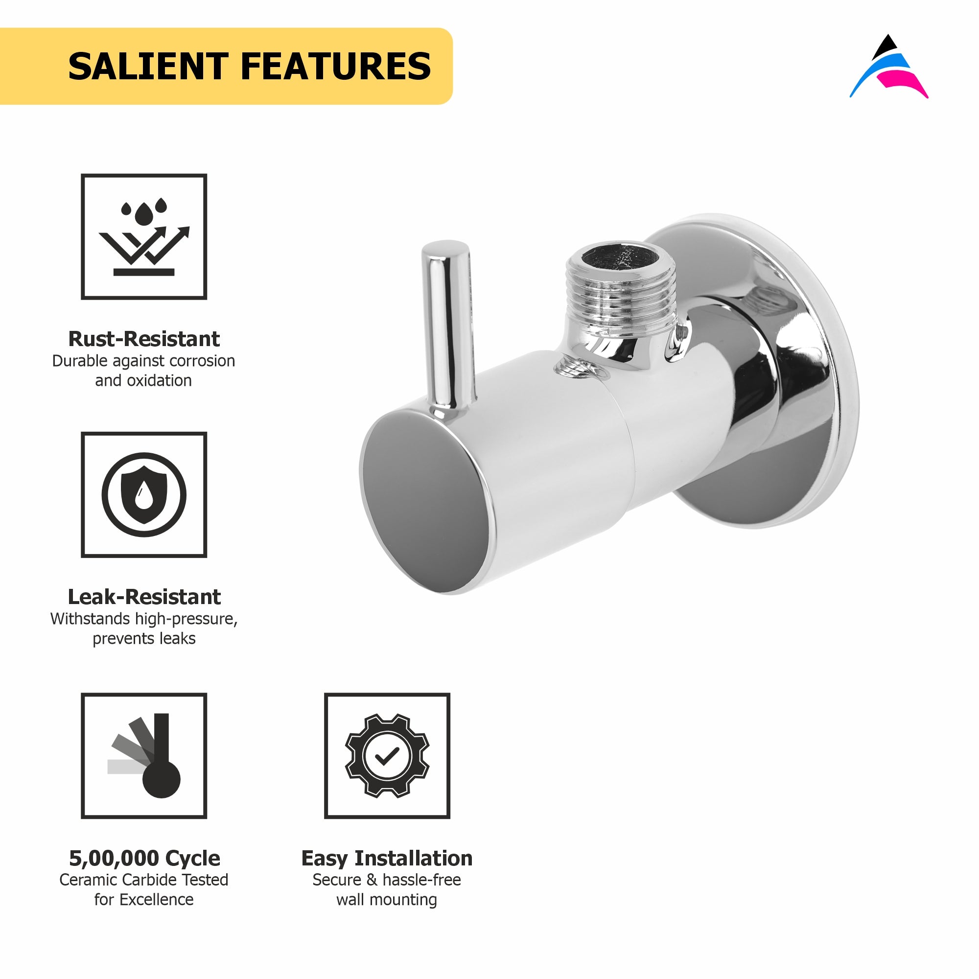 Asiatique Angle Cock (G-005), Gem Series Bathroom & Kitchen Faucets | Premium Modern Tap Collection