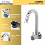 Asiatique Sink Cock With Swivel ‘J’ Spout (G-008), Gem Series Bathroom & Kitchen Faucets | Premium Modern Tap Collection
