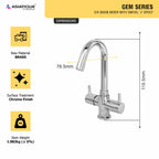 Asiatique C/H Basin Mixer With Swivel ‘J’ Spout (G-011), Gem Series Bathroom & Kitchen Faucets | Premium Modern Tap Collection