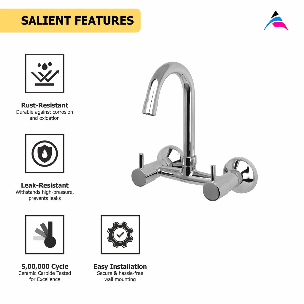 Asiatique Sink Mixer With Swivel ‘J’ Spout (G-013), Gem Series Bathroom & Kitchen Faucets | Premium Modern Tap Collection