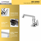 Asiatique Pillar Cock With Swivel Casted Spout (I-001), Idea Series Premium CP Bath Fittings & Faucets