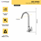 Asiatique Pillar Cock With Swivel ‘J’ Spout (I-002), Idea Series Premium CP Bath Fittings & Faucets