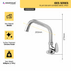 Asiatique Pillar Cock With Extended Swivel Spout (I-002EX), Idea Series Premium CP Bath Fittings & Faucets