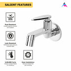 Asiatique Bib Cock Long Body With Wall Flange (I-004), Idea Series Premium CP Bath Fittings & Faucets