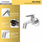 Asiatique Bib Cock Long Body With Wall Flange (I-004), Idea Series Premium CP Bath Fittings & Faucets