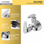 Asiatique 2 Way Angle Cock With Wall Flange (I-005TW), Idea Series Premium CP Bath Fittings & Faucets