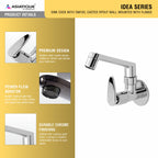 Asiatique Sink Cock With Swivel Casted Spout Wall Mounted With Flange (I-007), Idea Series Premium CP Bath Fittings & Faucets