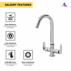 Asiatique C/H Basin Mixer With Swivel ‘J’ Spout (I-011), Idea Series Premium CP Bath Fittings & Faucets