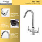 Asiatique C/H Basin Mixer With Swivel ‘J’ Spout (I-011), Idea Series Premium CP Bath Fittings & Faucets