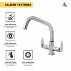 Asiatique C/H Basin Mixer With Extended Swivel Spout (I-011EX), Idea Series Premium CP Bath Fittings & Faucets