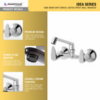 Asiatique Sink Mixer With Swivel Casted Spout Wall Mounted (I-012), Idea Series Premium CP Bath Fittings & Faucets