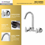 Asiatique Sink Mixer With Swivel ‘J’ Spout Wall Mounted (I-013), Idea Series Premium CP Bath Fittings & Faucets