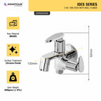 Asiatique 2 in 1 Bib Cock With Wall Flange (I-015), Idea Series Premium CP Bath Fittings & Faucets