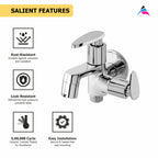 Asiatique 2 in 1 Bib Cock With Wall Flange (I-015), Idea Series Premium CP Bath Fittings & Faucets