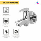 Asiatique S/L 2 in 1 Bib Cock With Wall Flange (I-015 S/L), Idea Series Premium CP Bath Fittings & Faucets