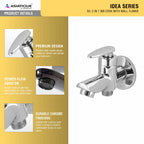 Asiatique S/L 2 in 1 Bib Cock With Wall Flange (I-015 S/L), Idea Series Premium CP Bath Fittings & Faucets