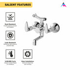 Asiatique Wall Mixer Telephonic With Crutch ARR. Of Tele. Shower (I-016), Idea Series Premium CP Bath Fittings & Faucets
