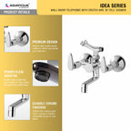 Asiatique Wall Mixer Telephonic With Crutch ARR. Of Tele. Shower (I-016), Idea Series Premium CP Bath Fittings & Faucets