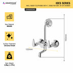 Asiatique Wall Mixer Telephonic With ‘L’ Bend for ARR. Of O/H Shower (I-017), Idea Series Premium CP Bath Fittings & Faucets