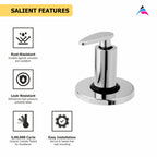 Asiatique Upper Parts Kit Glassy, Flanuge & Handle for Con. & Flush Cock (I-021U), Idea Series Premium CP Bath Fittings & Faucets
