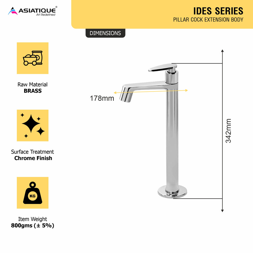 Asiatique Pillar Cock Extension Body (I-023), Idea Series Premium CP Bath Fittings & Faucets