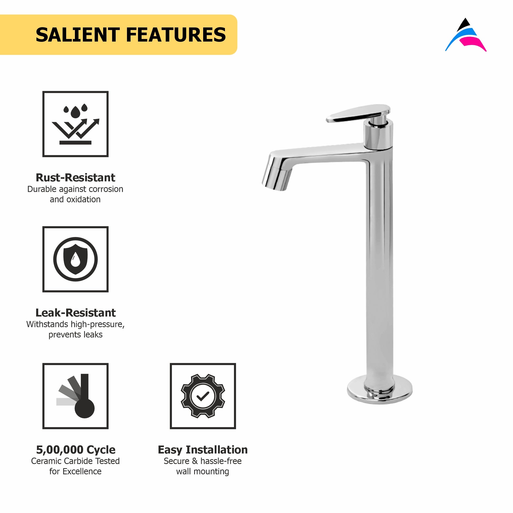 Asiatique Pillar Cock Extension Body (I-023), Idea Series Premium CP Bath Fittings & Faucets
