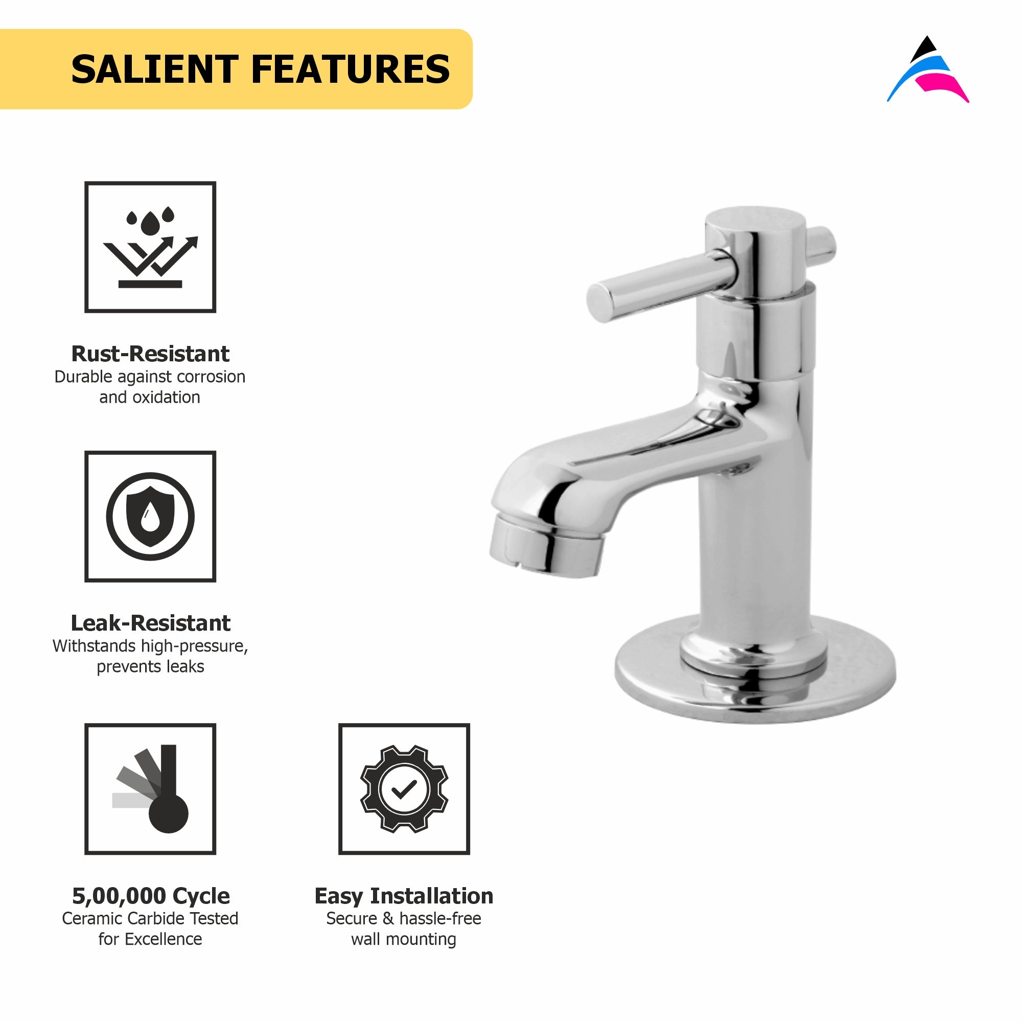 Asiatique Pillar Cock (J-000), Jetco Series Bathroom & Kitchen Faucets | Premium Modern Tap Collection