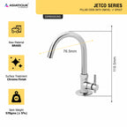 Asiatique Pillar Cock With Swivel ‘J’ Spout (J-002), Jetco Series Bathroom & Kitchen Faucets | Premium Modern Tap Collection