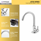 Asiatique Pillar Cock With Swivel ‘J’ Spout (J-002), Jetco Series Bathroom & Kitchen Faucets | Premium Modern Tap Collection