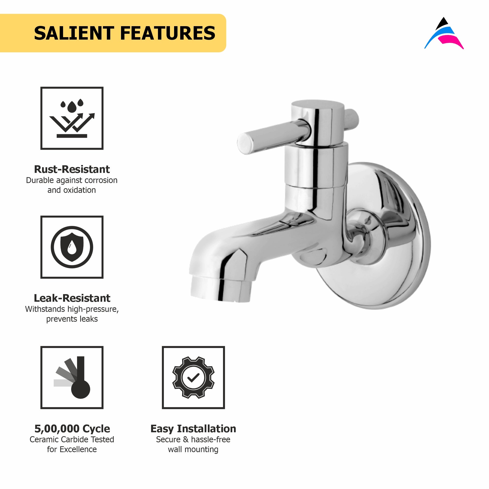 Asiatique Bib Cock Long Body (J-004), Jetco Series Bathroom & Kitchen Faucets | Premium Modern Tap Collection