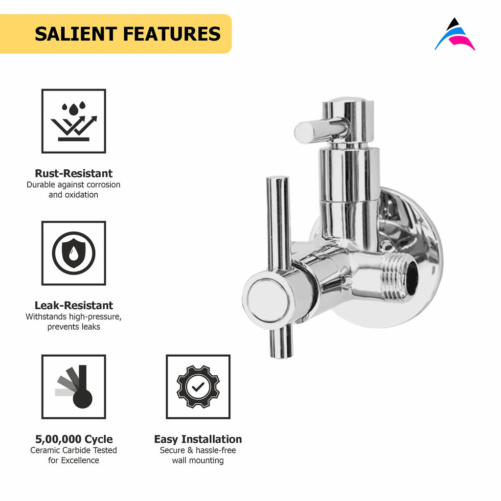 Asiatique 2 Way Angle Valve (J-005TW), Jetco Series Bathroom & Kitchen Faucets | Premium Modern Tap Collection