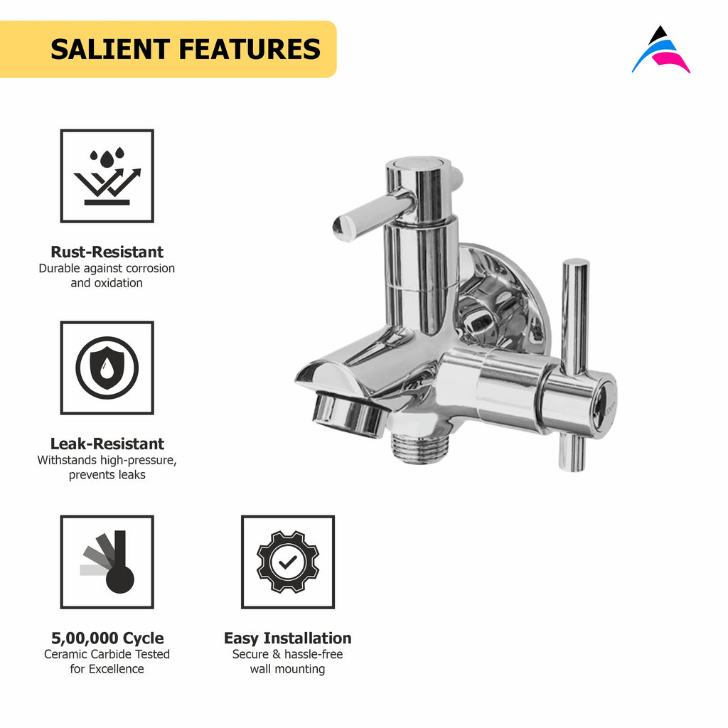 Asiatique 2 in 1 Bib Cock (J-015), Jetco Series Bathroom & Kitchen Faucets | Premium Modern Tap Collection