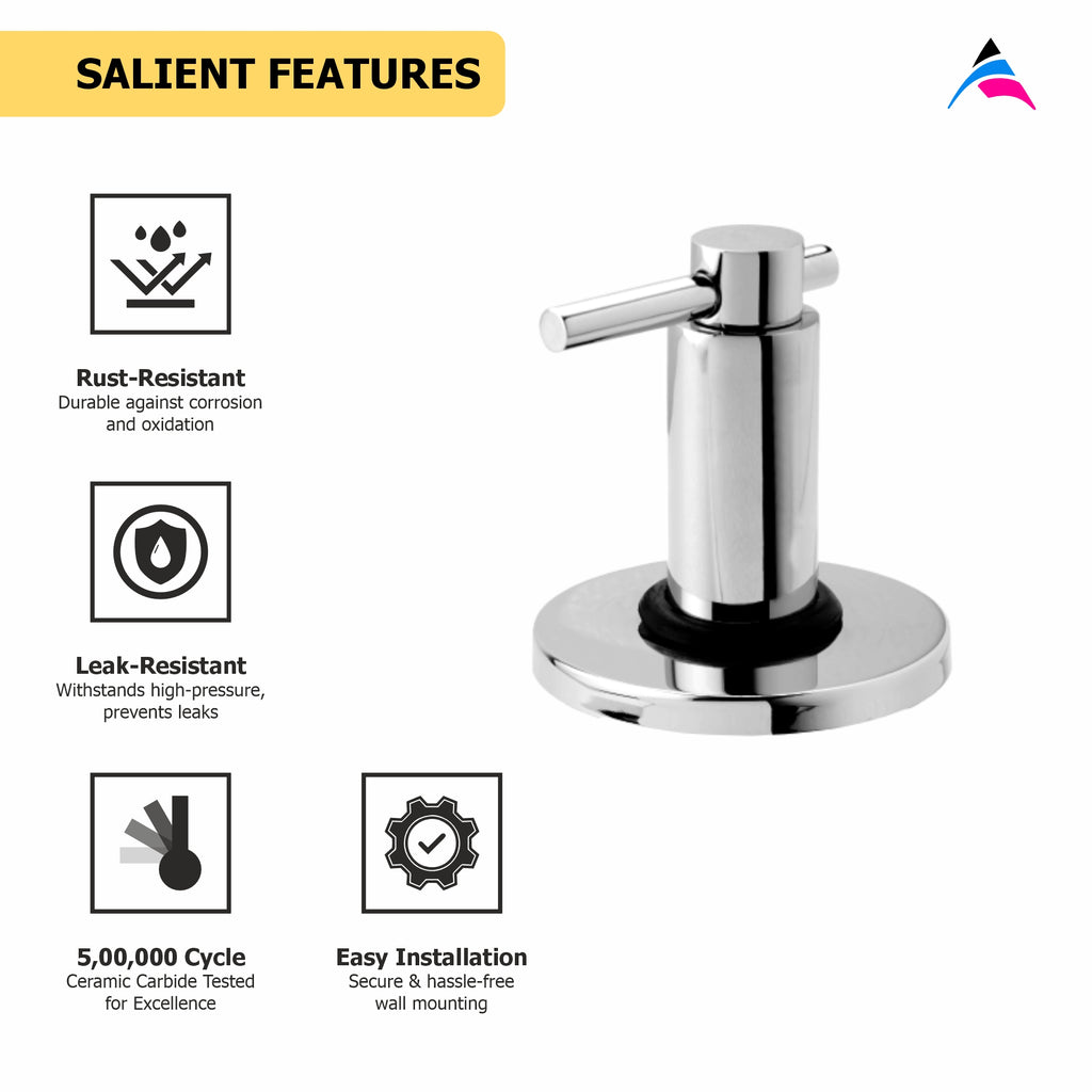 Asiatique Upper parts Kit Glassy, Flange & Handle for Con. & Flush Cock (J-021U), Jetco Series Bathroom & Kitchen Faucets | Premium Modern Tap Collection