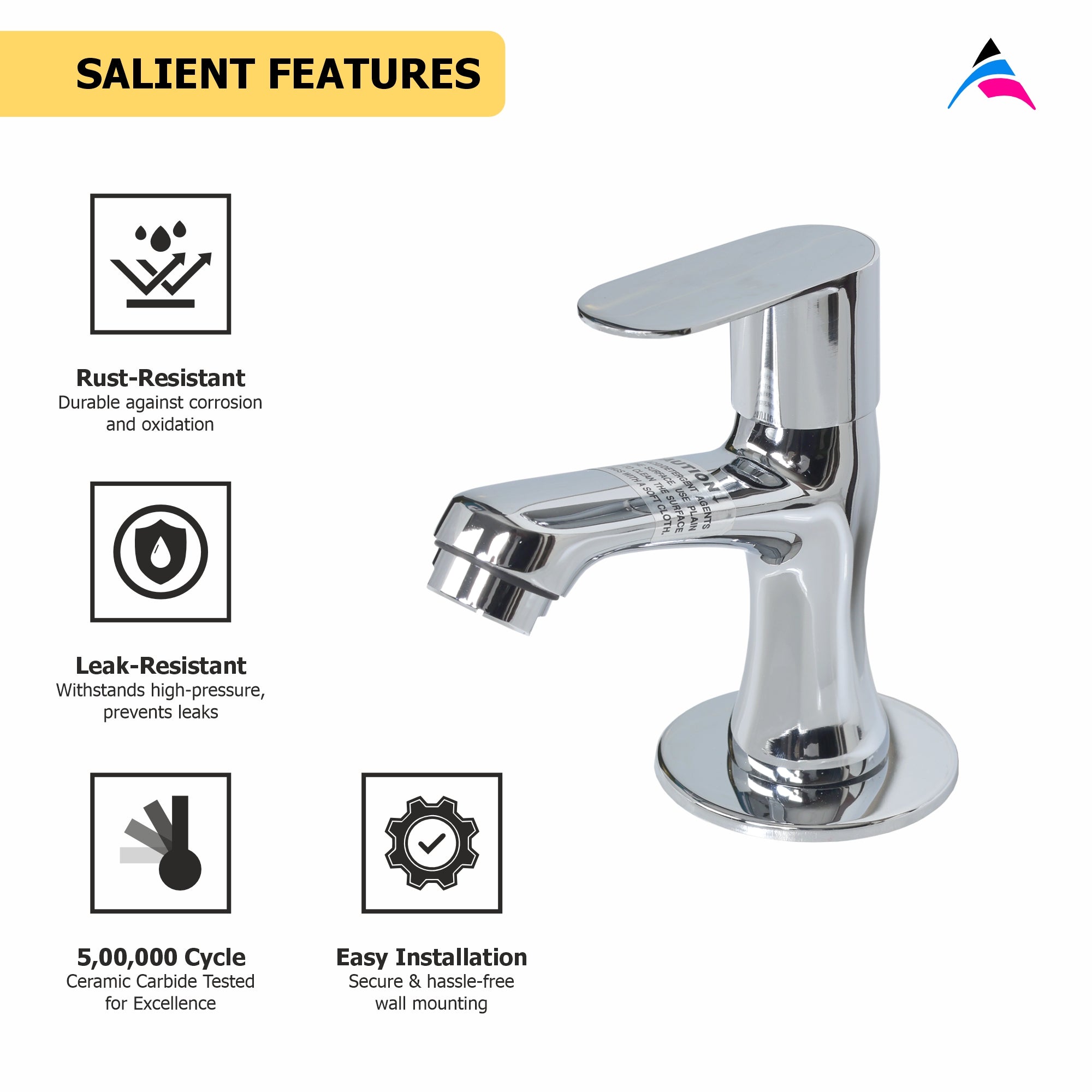Asiatique Pillar Cock (K-000), KITE Series Bathroom & Kitchen Faucets | Premium Modern Tap Collection