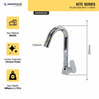 Asiatique Pillar Cock With ‘J’ Spout (K-002), KITE Series Bathroom & Kitchen Faucets | Premium Modern Tap Collection