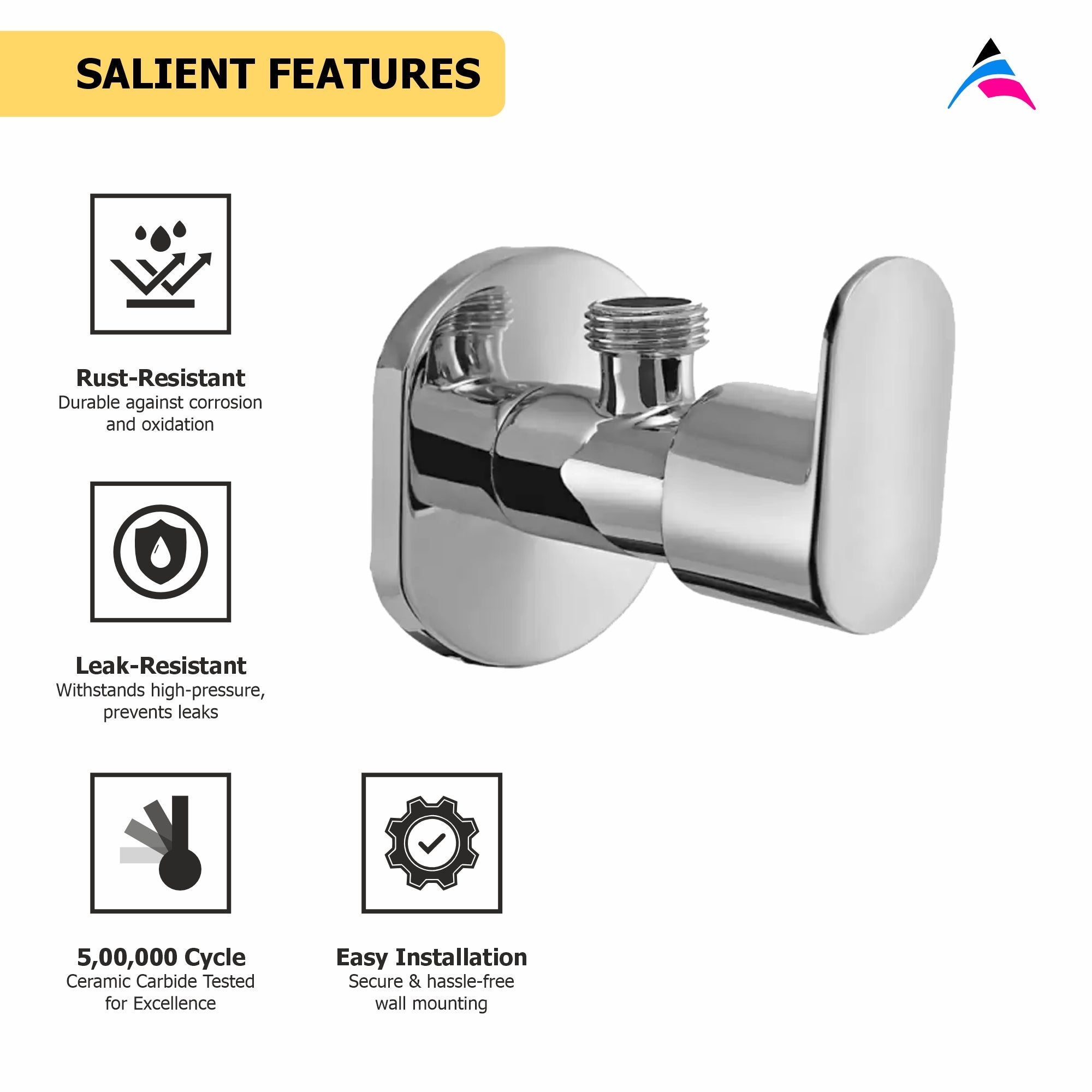 Asiatique Angle Cock (K-005), KITE Series Bathroom & Kitchen Faucets | Premium Modern Tap Collection