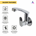 Asiatique Sink Cock With Casted Spout (K-007), KITE Series Bathroom & Kitchen Faucets | Premium Modern Tap Collection