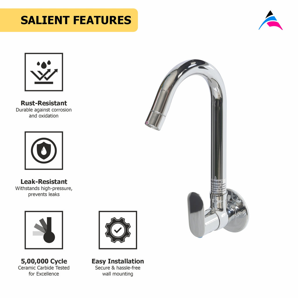Asiatique Sink Cock ‘J’ Spout (K-008), KITE Series Bathroom & Kitchen Faucets | Premium Modern Tap Collection