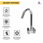 Asiatique Sink Cock ‘J’ Spout (K-008), KITE Series Bathroom & Kitchen Faucets | Premium Modern Tap Collection