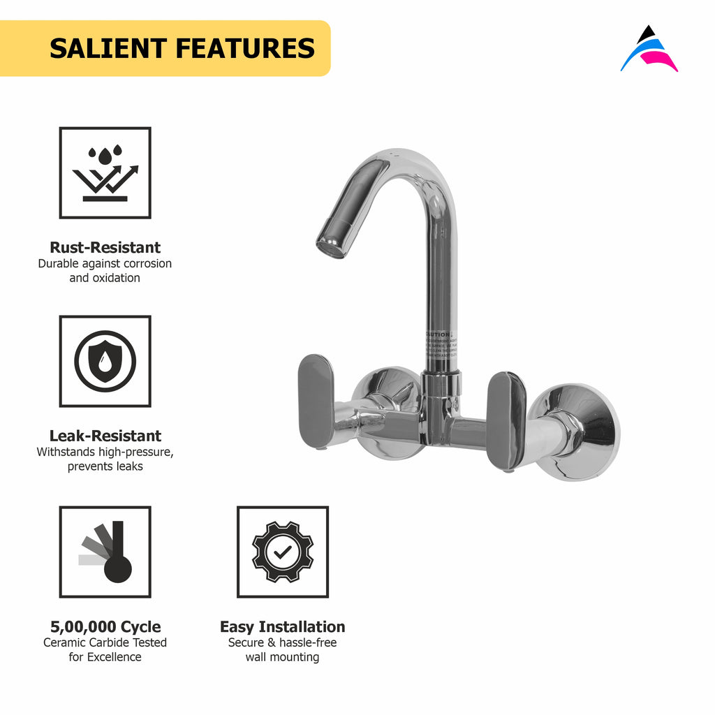 Asiatique Sink Mixer With ‘J’ Spout (K-013), KITE Series Bathroom & Kitchen Faucets | Premium Modern Tap Collection
