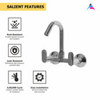 Asiatique Sink Mixer With ‘J’ Spout (K-013), KITE Series Bathroom & Kitchen Faucets | Premium Modern Tap Collection