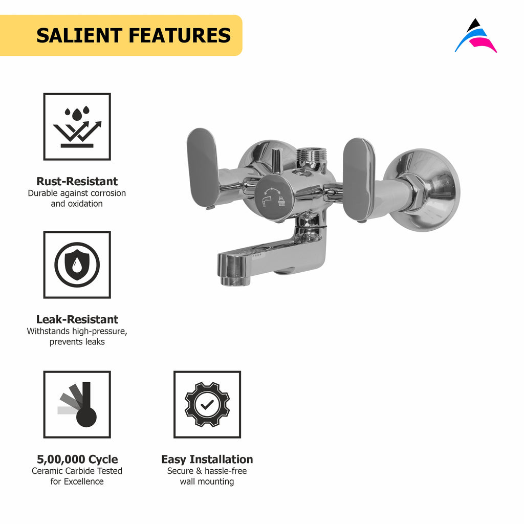 Asiatique Wall Mixer Only (K-017), KITE Series Bathroom & Kitchen Faucets | Premium Modern Tap Collection