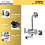 Asiatique Wall Mixer With ‘L’ Bend (K-017L), KITE Series Bathroom & Kitchen Faucets | Premium Modern Tap Collection