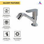 Asiatique High Neck Pillar Cock (K-029), KITE Series Bathroom & Kitchen Faucets | Premium Modern Tap Collection