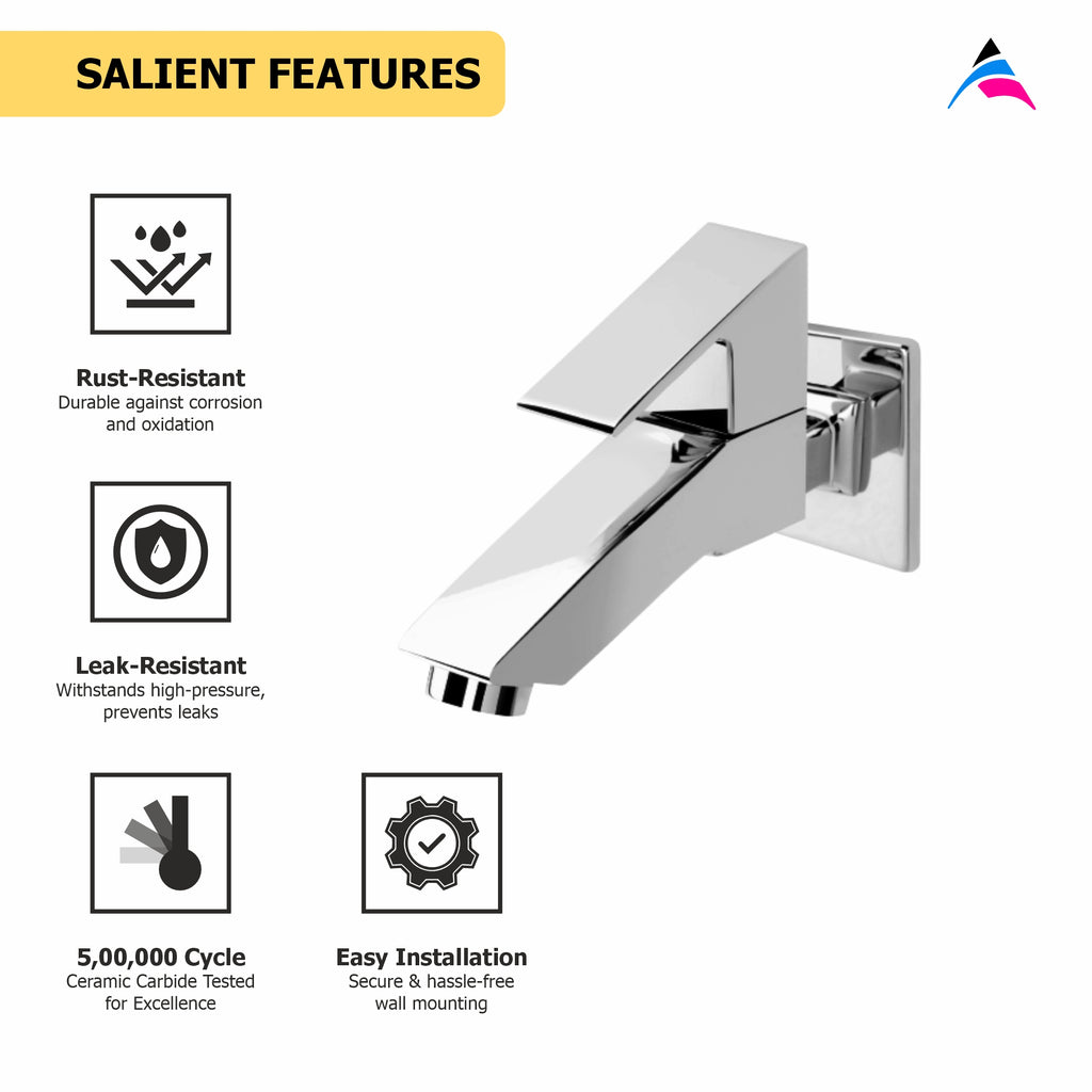 Asiatique Bib Cock Long Body With Wall Flange (L-004), Lenz Series Premium CP Bath Fittings & Faucets