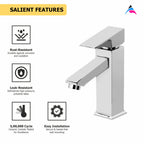 Asiatique S/L Basin Mixer With Braided Hoses (L-009), Lenz Series Premium CP Bath Fittings & Faucets