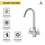 Asiatique C/H Basin Mixer With Swivel ‘J’ Spout (L-011), Lenz Series Premium CP Bath Fittings & Faucets